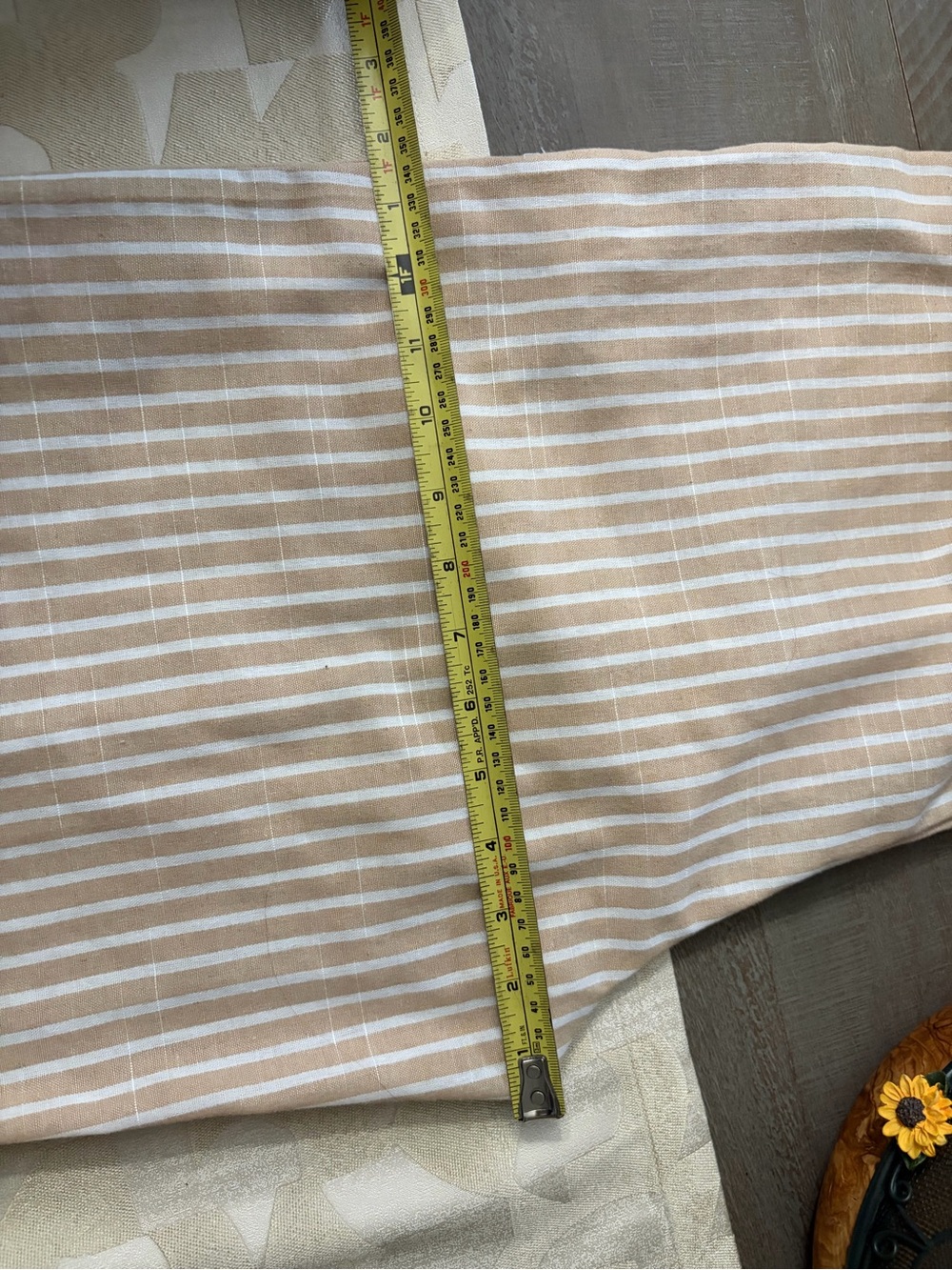Beige and White Striped Straight-Leg Pants - Picture 4 of 12